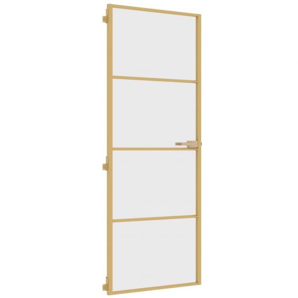 Innentür Schlank Golden 76x201,5 cm Hartglas und Aluminium
