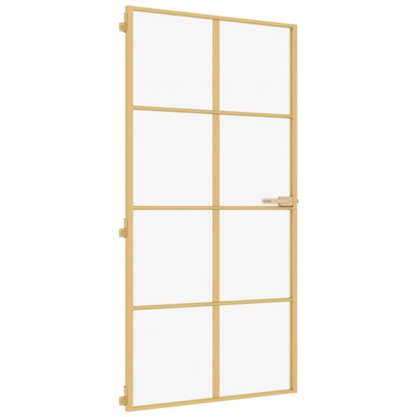 Innentür Schlank Golden 102,5x201,5 cm Hartglas und Aluminium