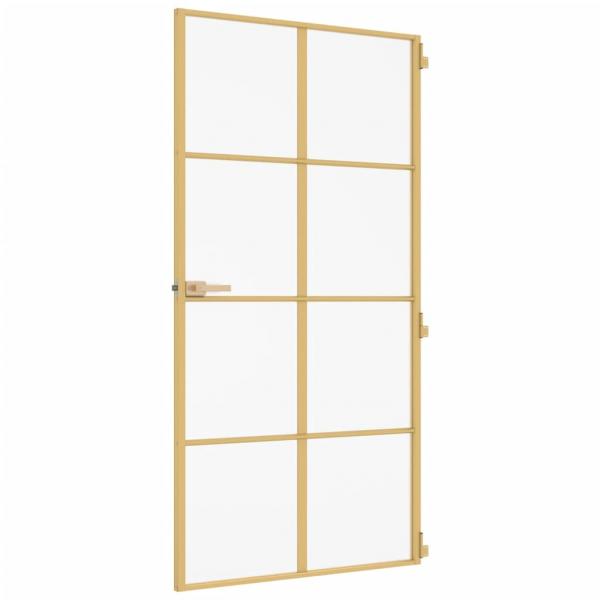 Innentür Schlank Golden 102,5x201,5 cm Hartglas und Aluminium