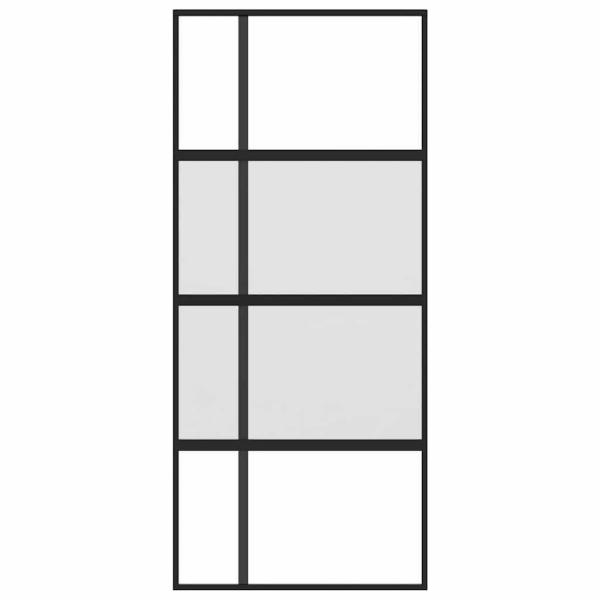 Schiebetür Schwarz 90x205 cm Hartglas und Aluminium