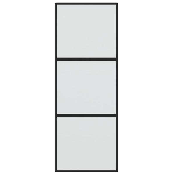 Schiebetür Schwarz 76x205 cm Hartglas und Aluminium