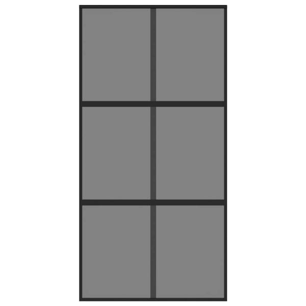 Schiebetür Schwarz 102,5x205 cm Hartglas und Aluminium