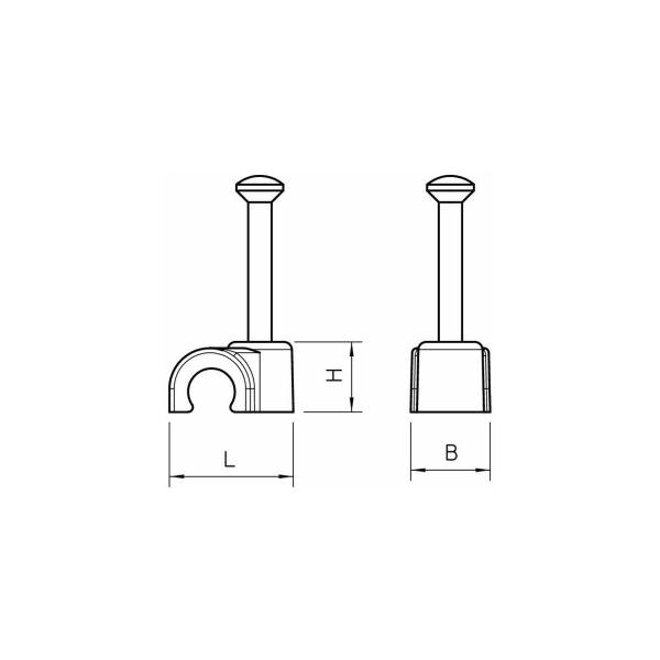 OBO Bettermann 2012 35 SW ISO-Nagel-Clip 12mm, L35 PP, tiefschwarz (2232316)