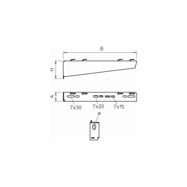 OBO Bettermann MWAG 12 11 FS Wand- und Stielausleger für Gitterrinne, 110mm (6424600)