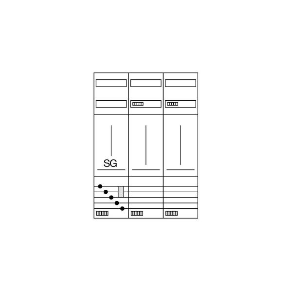 Hager ZL32U2N Komplettfeld, univers Z, 1050 mm, 2 Zählerplätze/SG, 3-feldig, Ausführung Bayern