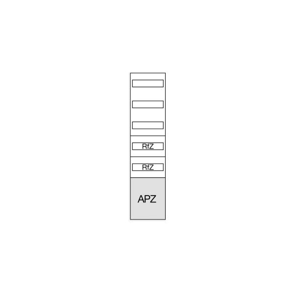 Hager ZU37VT3APZ2 Verteilerfeld, univers Z, Höhe 1050 mm, 3-reihig, 1-feldig, m. RfZ u. APZ unten