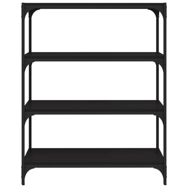 Bücherregal Schwarz 80x33x100 cm Holzwerkstoff und Stahl