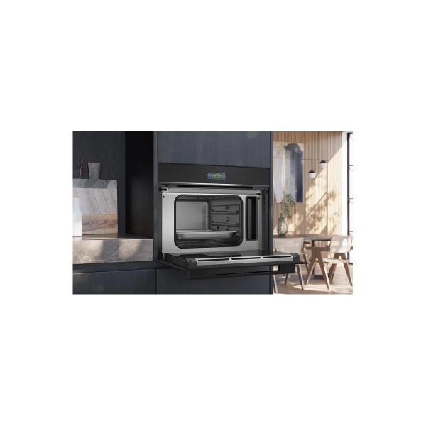 Siemens CD714GXB1 iQ700 Einbau-Kompaktdampfgarer, 59,4 cm breit, 38 L, Wassertank, TFT Touchdisplay, Home Connect, schwarz