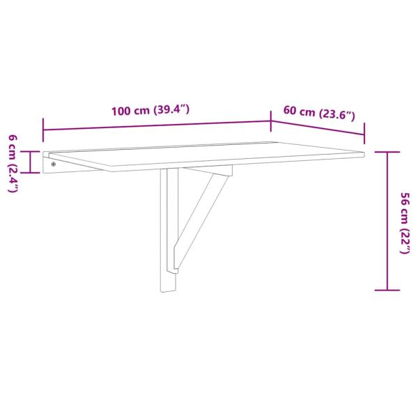 Wand-Klapptisch Grau Sonoma 100x60x56 cm Holzwerkstoff