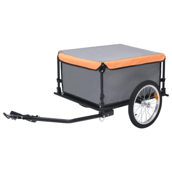 ARDEBO.de - Fahrradanhänger Grau und Orange 65 kg