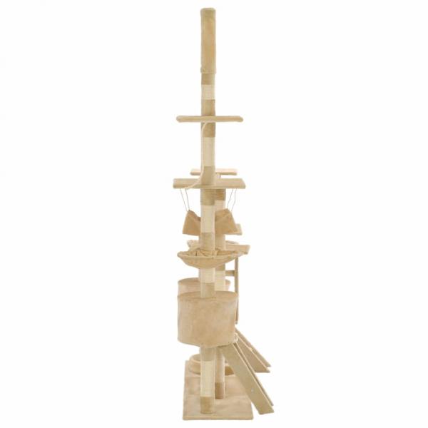Katzen-Kratzbaum mit Sisal-Kratzsäulen 230 - 250 cm Beige