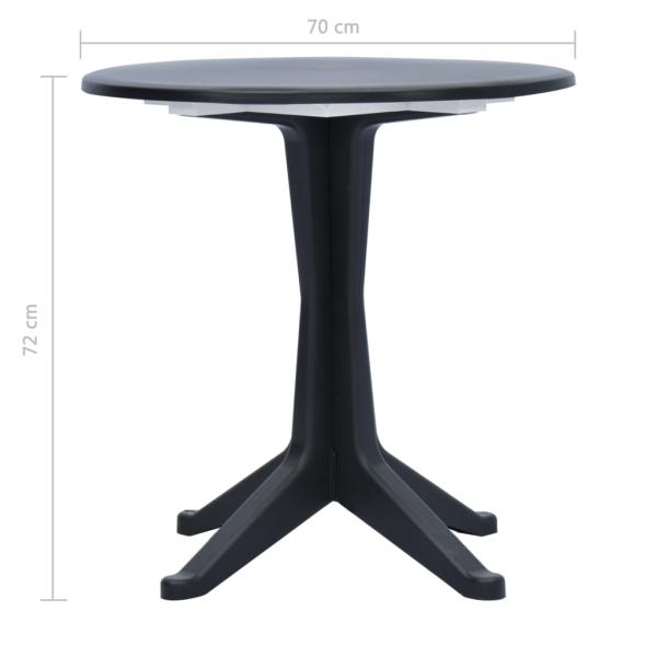 ARDEBO.de - Gartentisch Anthrazit 70 cm Kunststoff