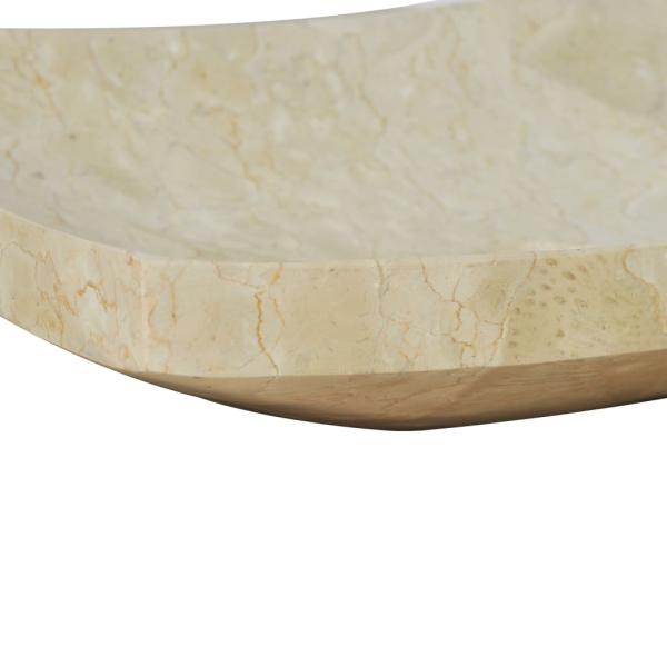 Waschbecken 50x35x12 cm Marmor Cremefarben