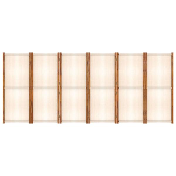 6-tlg. Raumteiler Cremeweiß 420x180 cm
