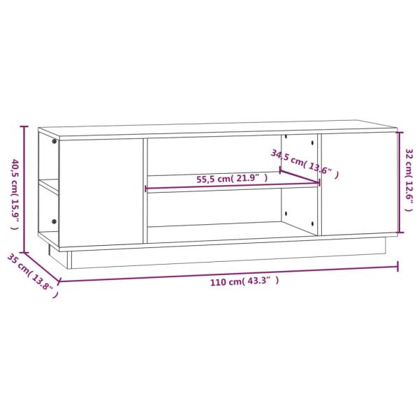 ARDEBO.de - TV-Schrank 110x35x40,5 cm Massivholz Kiefer