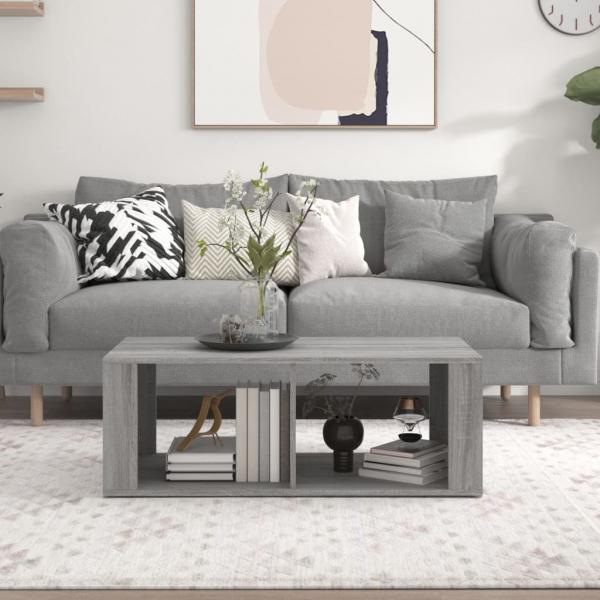 ARDEBO.de - Couchtisch Grau Sonoma 100x50x36 cm Holzwerkstoff