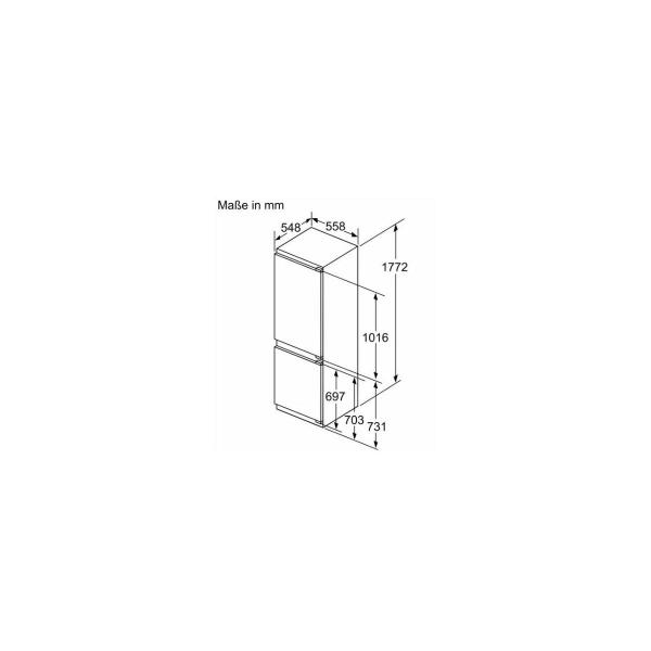 Bosch KIN86ADD0 Serie 6 Einbau Kühl-Gefrierkombination, Nischenhöhe 178 cm, 260 L, NoFrost, Festtürtechnik, Superkühlen, Supergefrieren