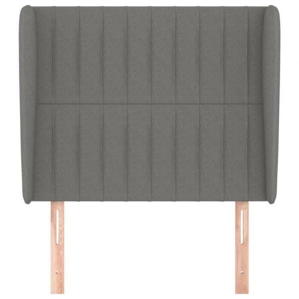 Kopfteil mit Ohren Dunkelgrau 103x23x118/128 cm Stoff