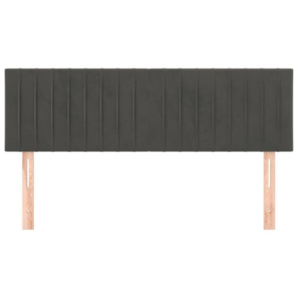 Kopfteile 2 Stk. Dunkelgrau 72x5x78/88 cm Samt