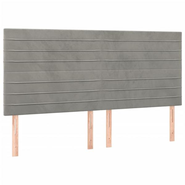 Boxspringbett mit Matratze & LED Hellgrau 160x200 cm Samt