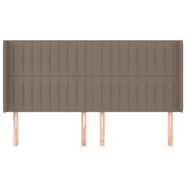Kopfteil mit Ohren Taupe 183x16x118/128 cm Stoff