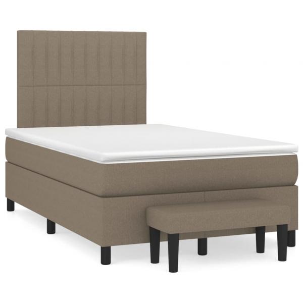 Boxspringbett mit Matratze Taupe 120x200 cm Stoff