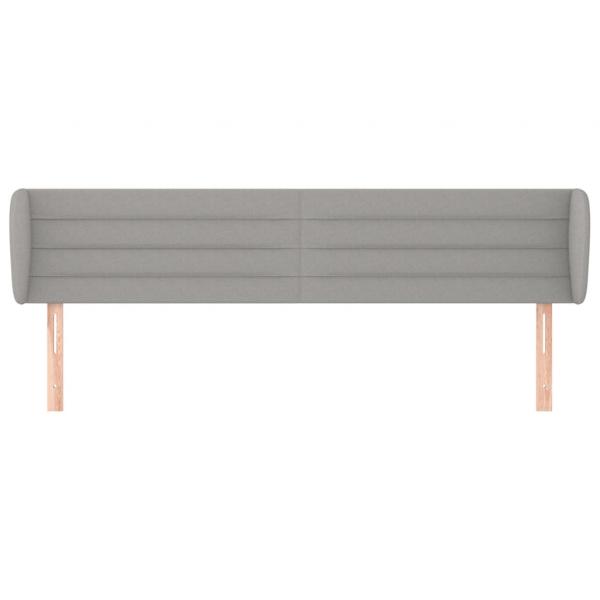 Kopfteil mit Ohren Hellgrau 163x23x78/88 cm Stoff