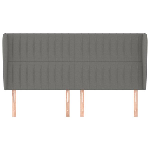 Kopfteil mit Ohren Dunkelgrau 203x23x118/128 cm Stoff