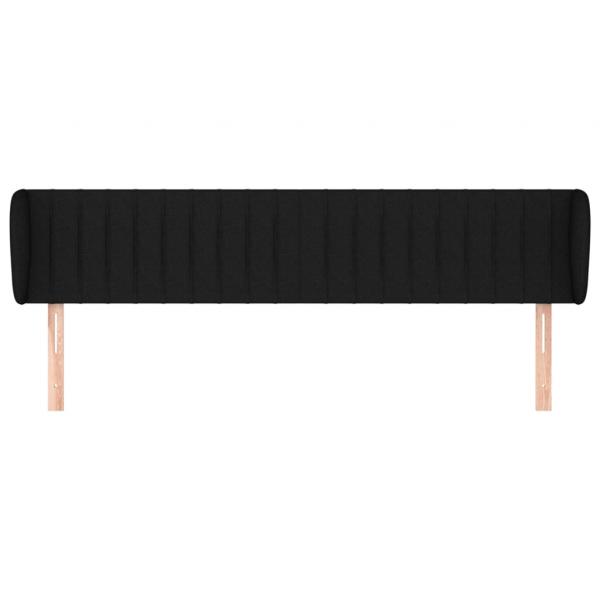 Kopfteil mit Ohren Schwarz 163x23x78/88 cm Stoff