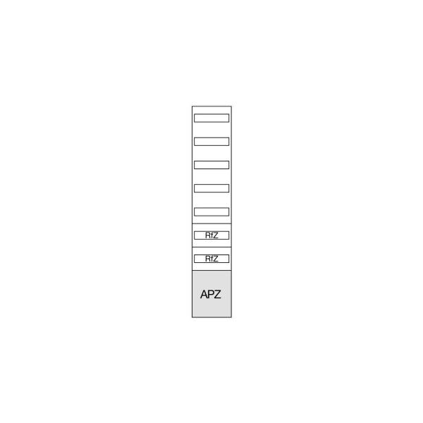 Hager ZU59VT5APZ2 Verteilerfeld, univers Z, Höhe 1350 mm, 5-reihig, 1-feldig, m. RfZ u. APZ unten