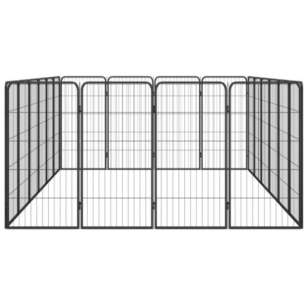 20-tlg. Hundelaufstall Schwarz 50x100cm Stahl Pulverbeschichtet