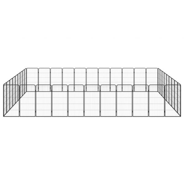 40-tlg. Hundelaufstall Schwarz 50x100cm Stahl Pulverbeschichtet