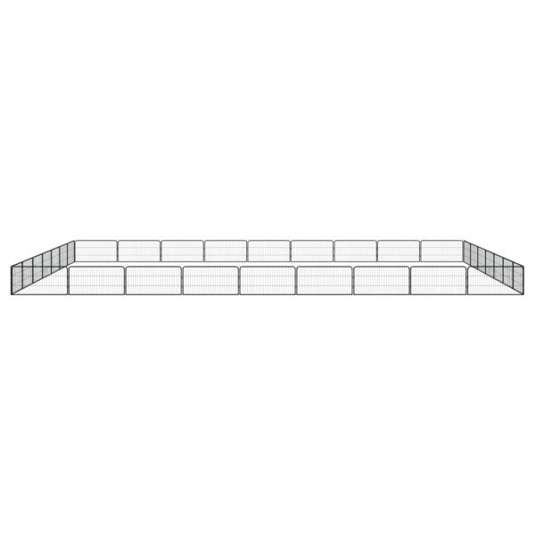 32-tlg. Hundelaufstall Schwarz 100x50cm Stahl Pulverbeschichtet