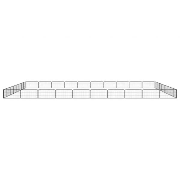 36-tlg. Hundelaufstall Schwarz 100x50cm Stahl Pulverbeschichtet