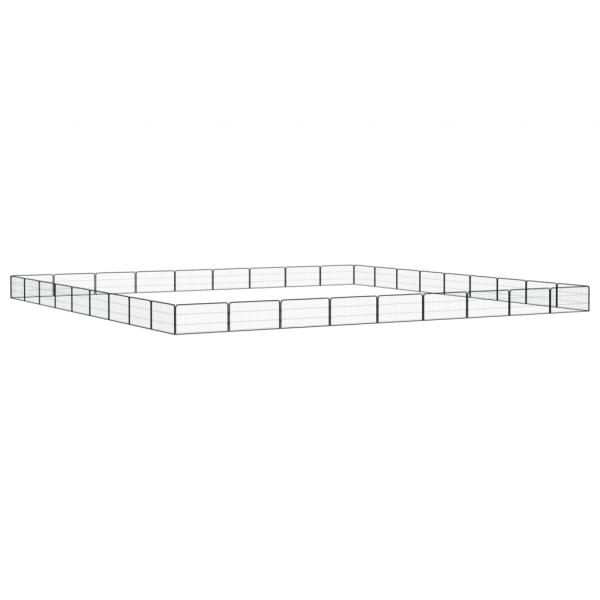 36-tlg. Hundelaufstall Schwarz 100x50cm Stahl Pulverbeschichtet