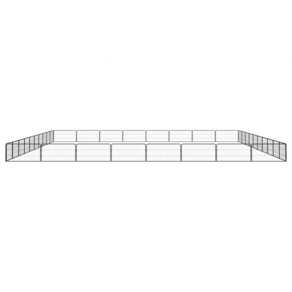 36-tlg. Hundelaufstall Schwarz 100x50cm Stahl Pulverbeschichtet