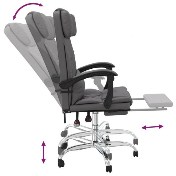 Bürostuhl mit Massagefunktion Grau Kunstleder