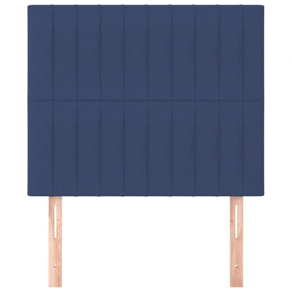 Kopfteile 2 Stk. Blau 100x5x78/88 cm Stoff