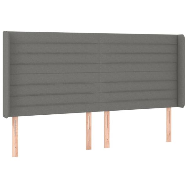Boxspringbett mit Matratze & LED Dunkelgrau 160x200 cm Stoff
