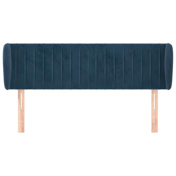 Kopfteil mit Ohren Dunkelblau 147x23x78/88 cm Samt