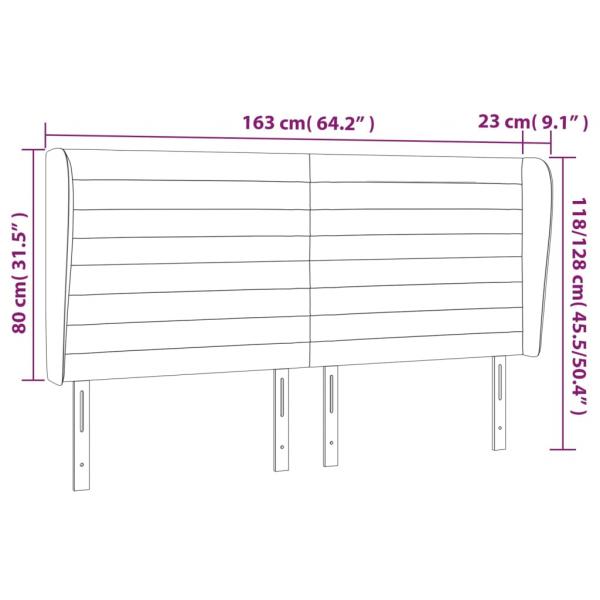 Kopfteil mit Ohren Dunkelgrau 163x23x118/128 cm Samt