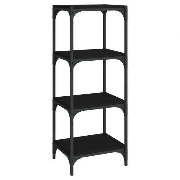 ARDEBO.de - Bücherregal Schwarz 40x33x100 cm Holzwerkstoff und Stahl