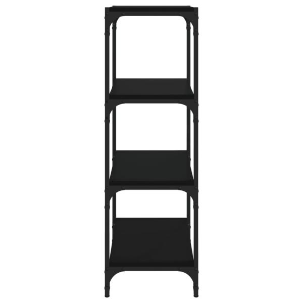 Bücherregal Schwarz 40x33x100 cm Holzwerkstoff und Stahl