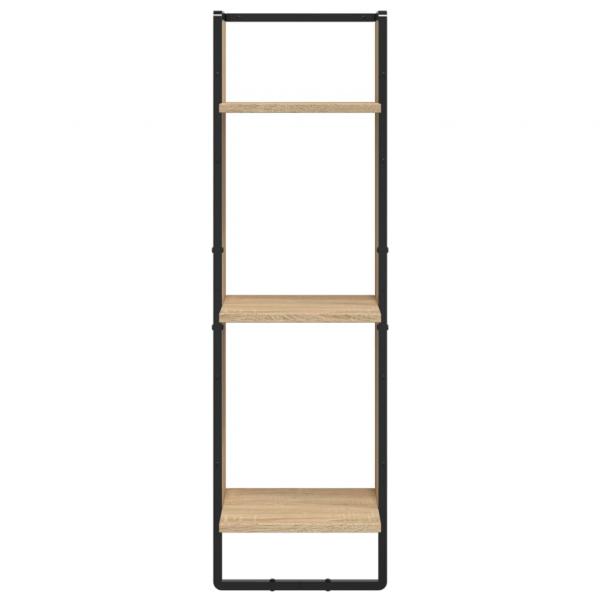 Wandregal 3 Fächer Sonoma-Eiche 30x25x100 cm Holzwerkstoff