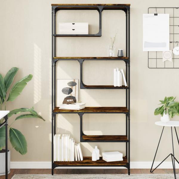 ARDEBO.de - Bücherregal Räuchereiche 81x36x176 cm Holzwerkstoff