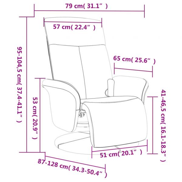Massagesessel mit Fußteil Creme Stoff
