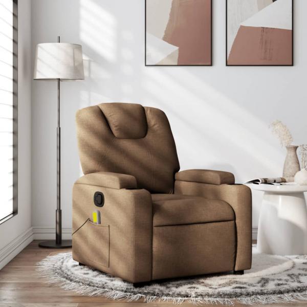 ARDEBO.de - Massagesessel Braun Stoff