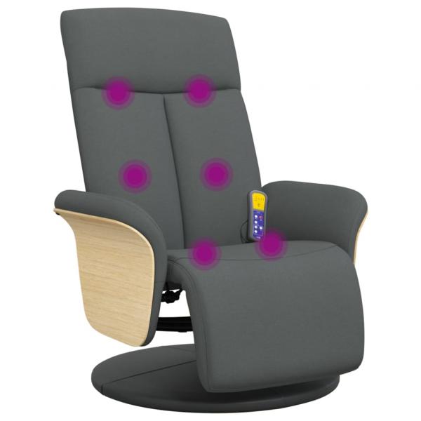 Massagesessel mit Fußteil Dunkelgrau Stoff