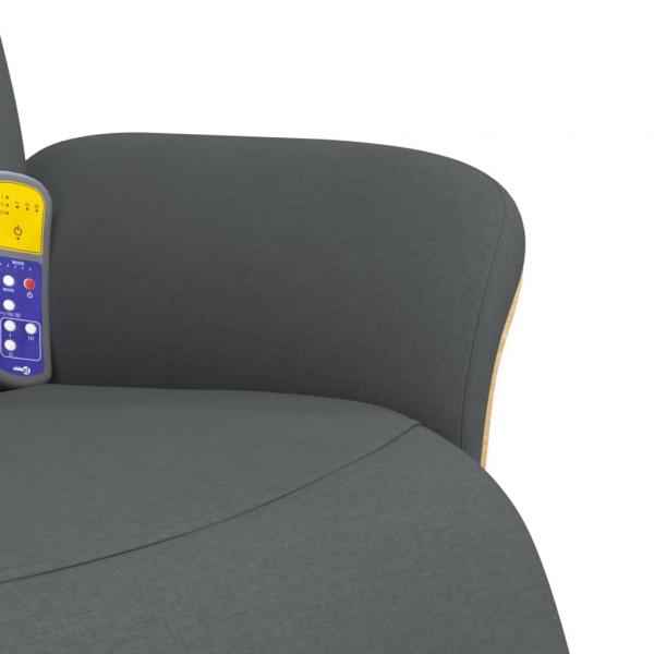 Massagesessel mit Fußteil Dunkelgrau Stoff