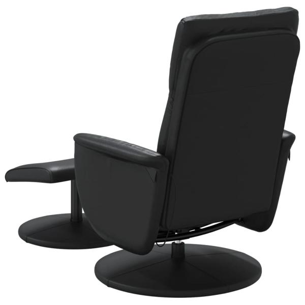 ARDEBO.de - Massagesessel mit Fußhocker Schwarz Kunstleder